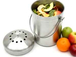 5L Compost Bin Kitchen Countertop Stainless Steel Composter Bucket w/ Lid &