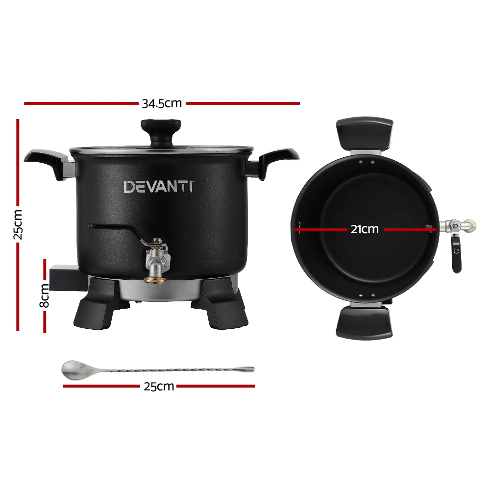 Devanti 5L Wax Melter Candle Making 1200W Melting Pot Furnace Quick Pour Spout