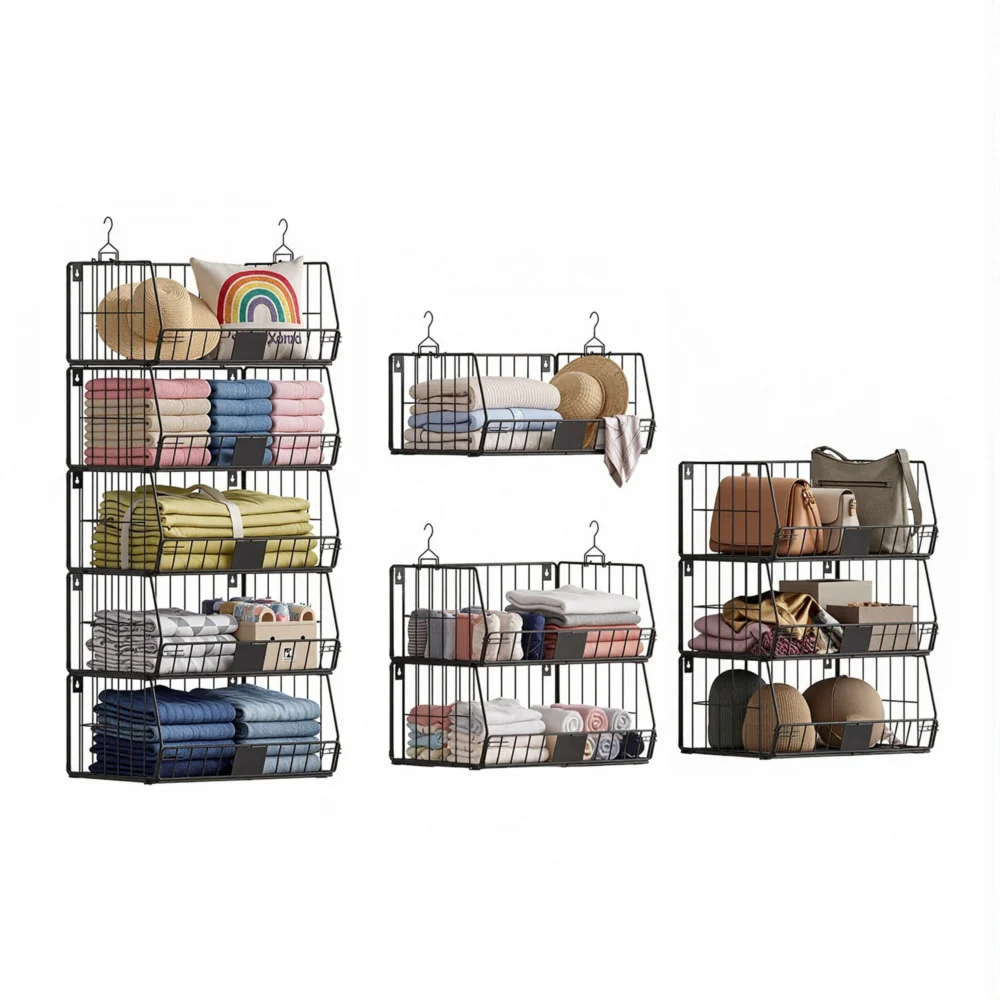 Artiss 5 Tier Stackable Closet Organizers & Storage Closet Hanging Storage
