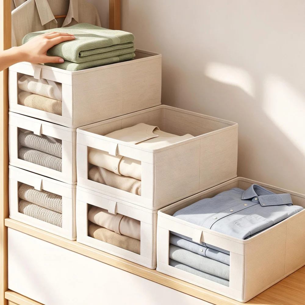 Artiss 6 Pack Linen Closet Organizers and Storage Foldable Clothing Bins