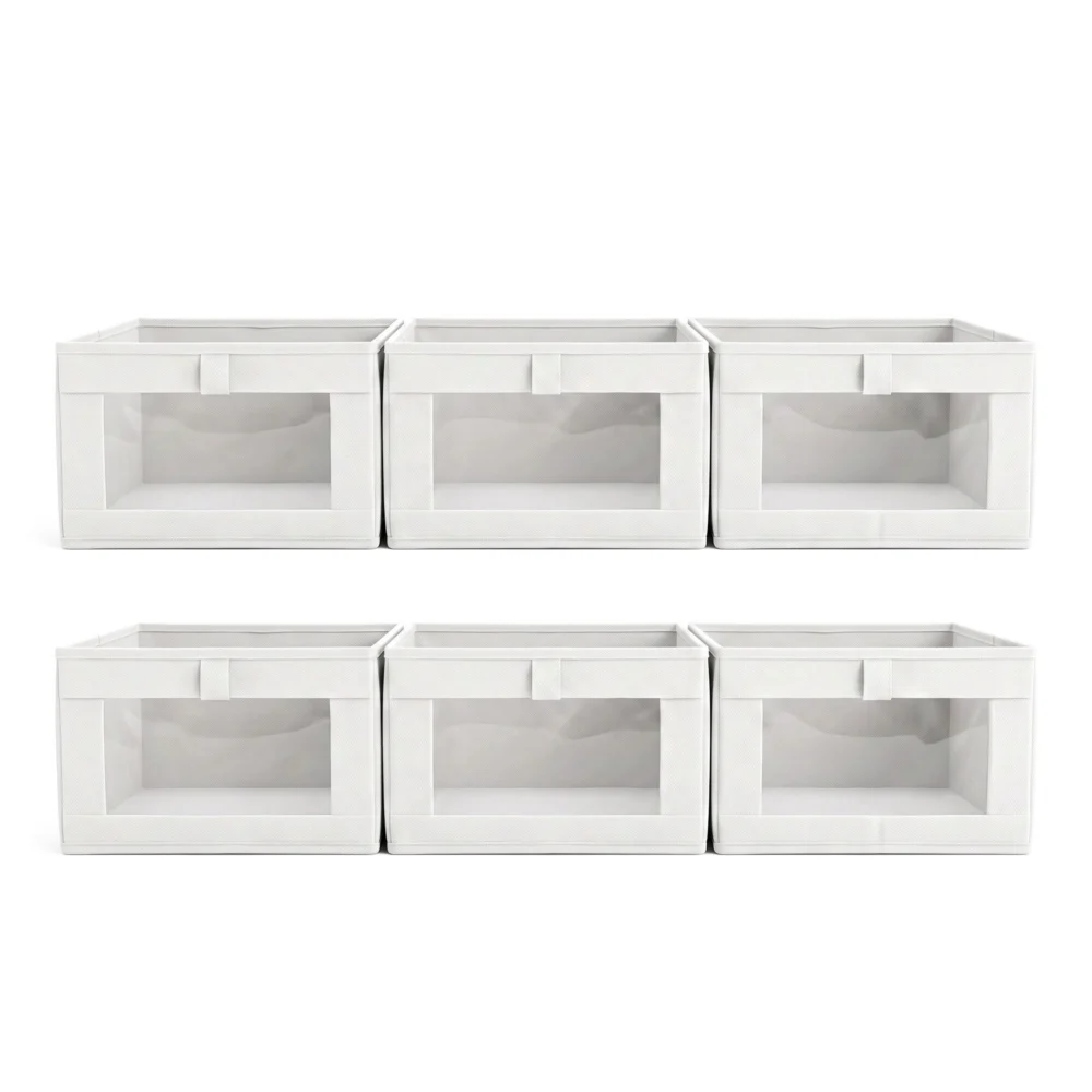 Artiss 6 Pack Linen Closet Organizers and Storage Foldable Clothing Bins