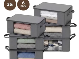 Artiss 6 Packs Clothes Storage Bags 35L Foldable Closet Organizer Storage Bins