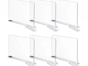 Artiss 6 Pack Closet Organizers and Storage Clear Shelf Dividers