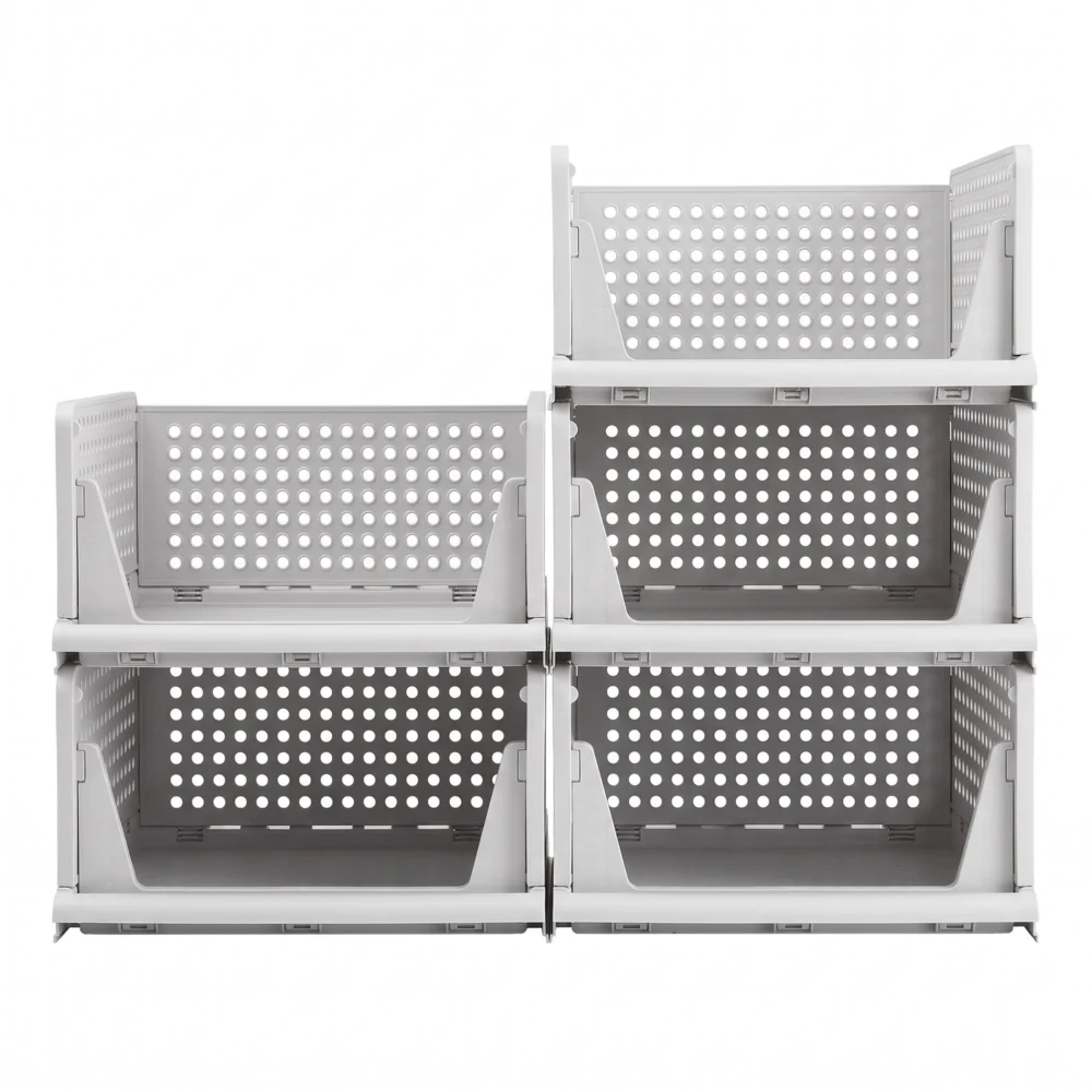 Artiss 5 Pack Stackable Plastic Storage Foldable Closet Organizers