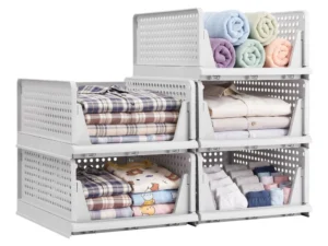 Artiss 5 Pack Stackable Plastic Storage Foldable Closet Organizers