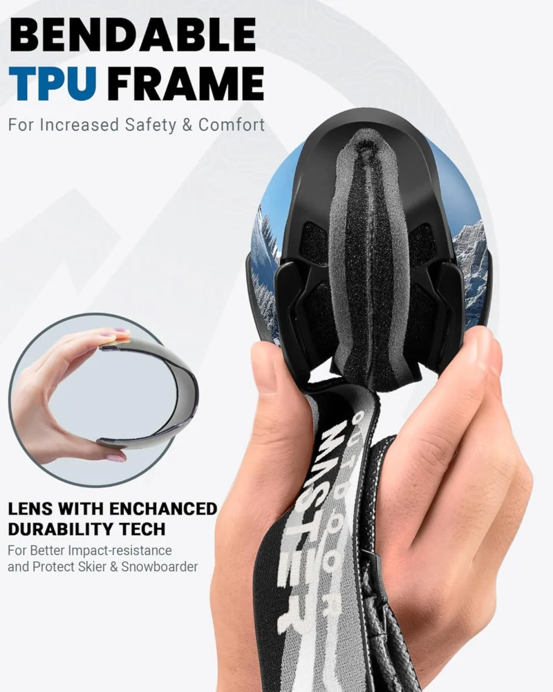 OutdoorMaster Ski Goggles w/ Cover Snowboard Snow Goggles OTG Anti-Fog -100% UV