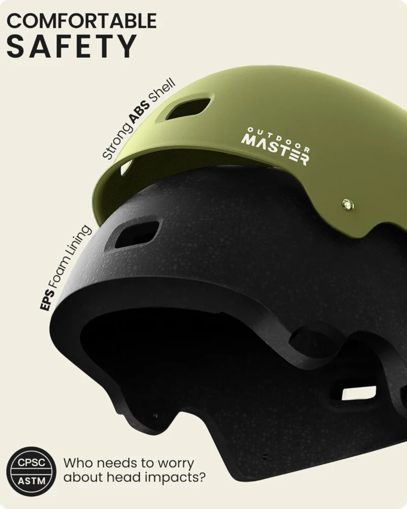OutdoorMaster Skateboard Bike Helmet for Adults &Youth - Multi-Sport Certified