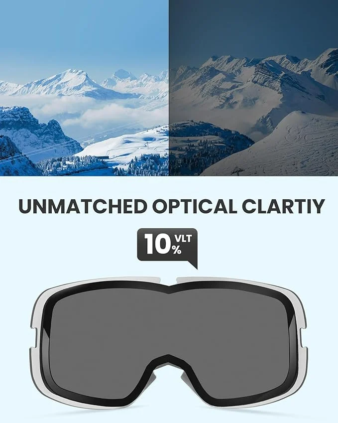 OutdoorMaster Owl Ski Goggles OTG, Snow Snowboard Goggles for Men Women Youth