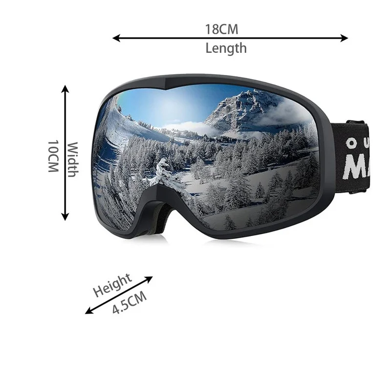 OutdoorMaster Owl Ski Goggles OTG, Snow Snowboard Goggles for Men Women Youth