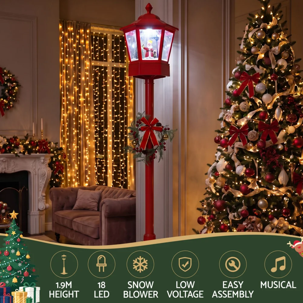 1.8M Christmas Lights Post Lamp LED Outdoor Decorations Jingle Jollys