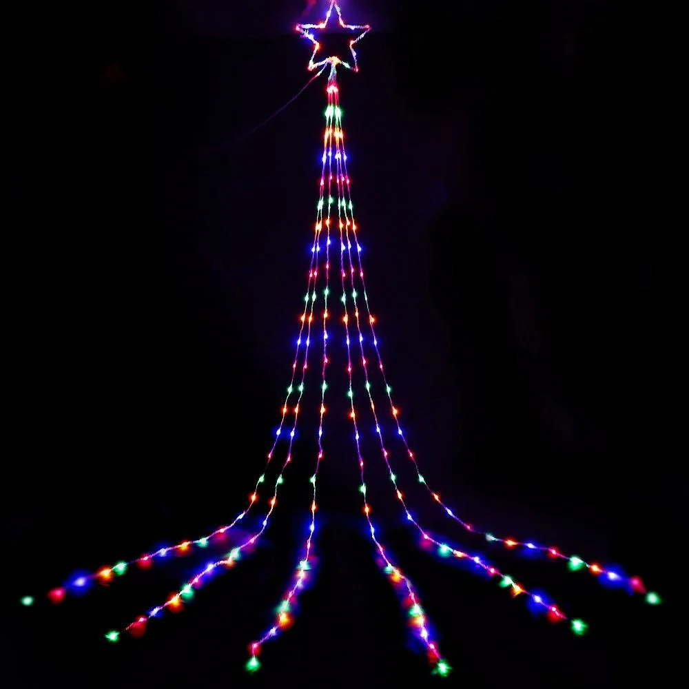 Jingle Jollys 3m Solar Christmas Lights Outdoor Fairy Waterfall Star Multicolour