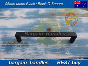 Matte Black Pull handles D-Square Kitchen Cabinet Door Drawer Dallas Black
