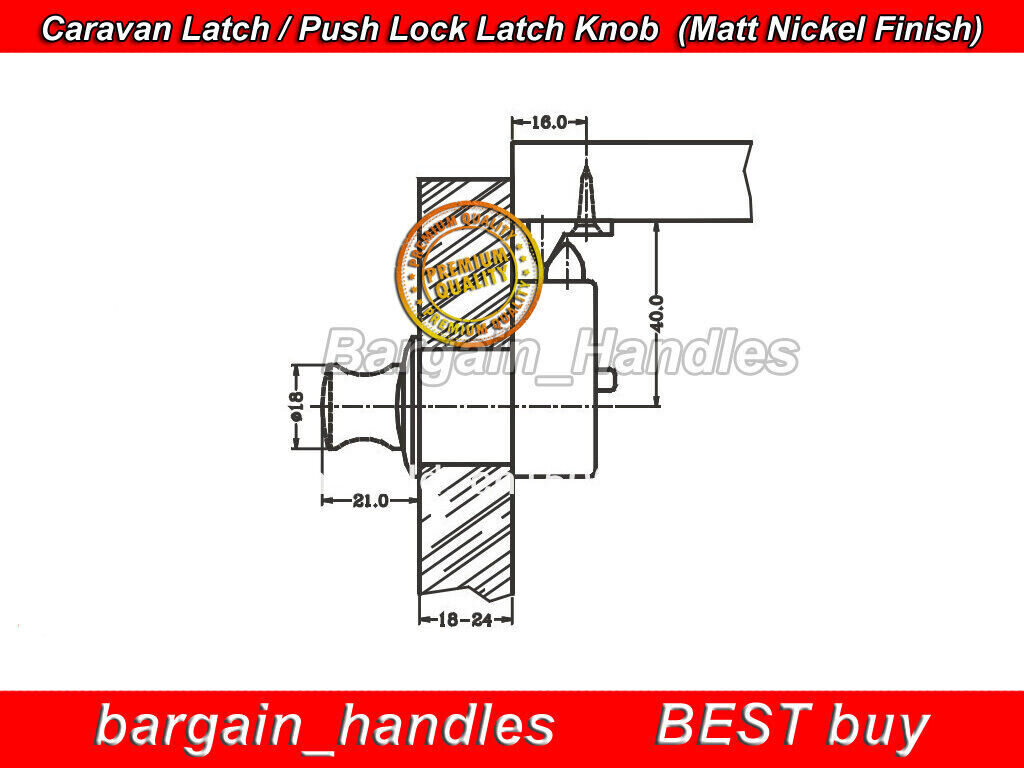 8x Armstrong 5100Z.MN Push Knob Latch Lock – Matte Nickel | Caravan / Cabinet / Door