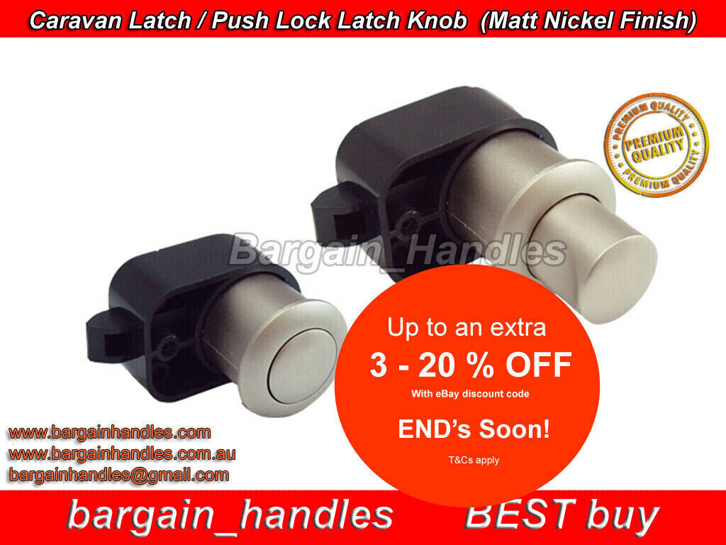 8x Armstrong 5100Z.MN Push Knob Latch Lock – Matte Nickel | Caravan / Cabinet / Door
