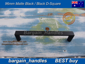 Matte Black Pull handles D-Square Kitchen Cabinet Door Drawer Dallas Black