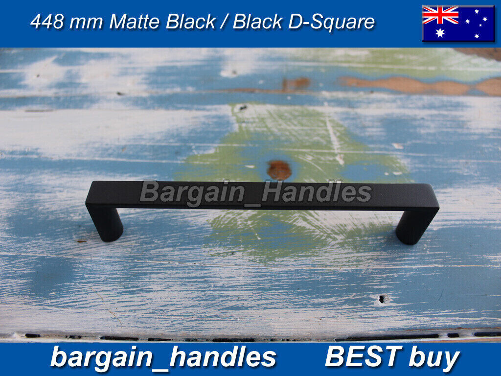 Matte Black Pull handles D-Square Kitchen Cabinet Door Drawer Dallas Black