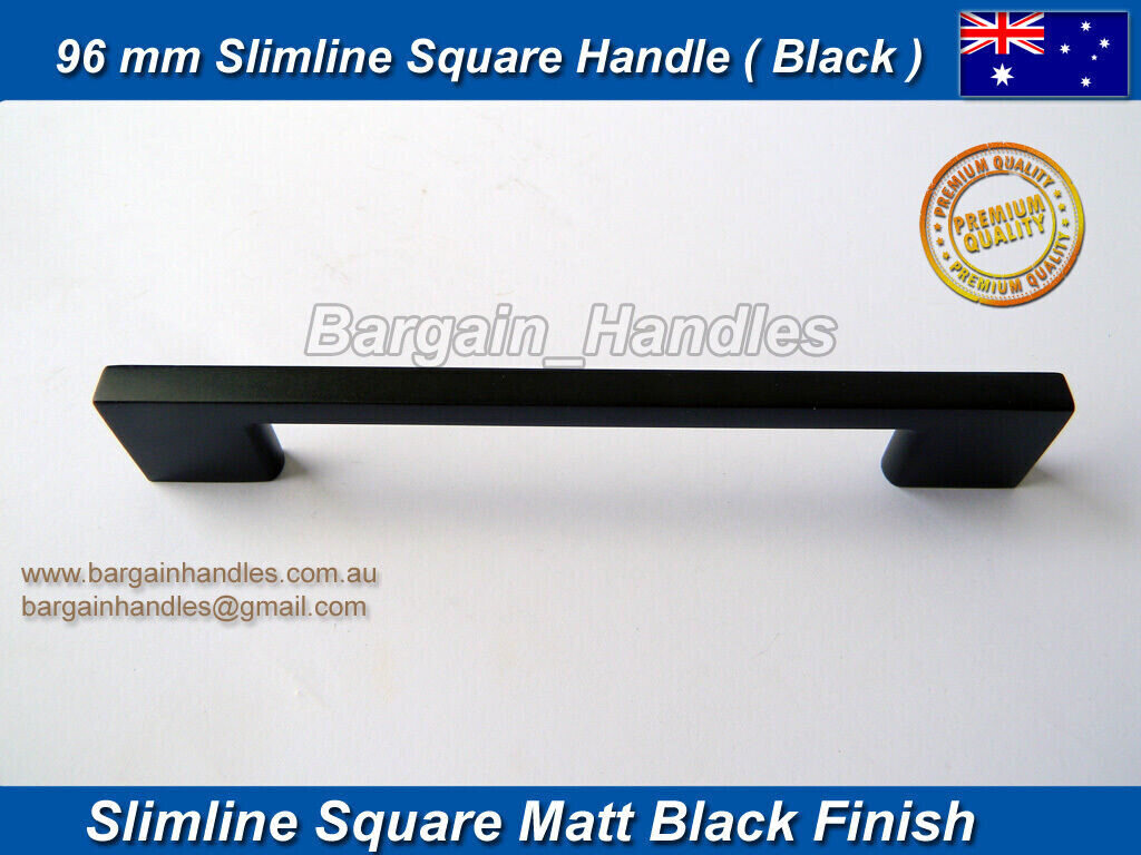 Kitchen Cabinet Door Handles Matte Black Drawer Cupboard Pulls 1x96mm