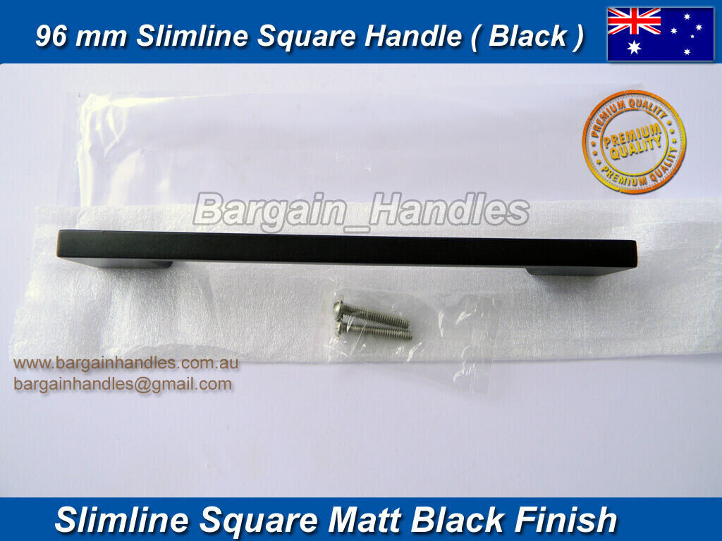 Kitchen Cabinet Door Handles Matte Black Drawer Cupboard Pulls 1x96mm