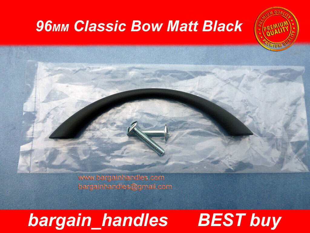 Classic Bows matte black Kitchen Door pull top quality 1 x 96mm pulls cabinet