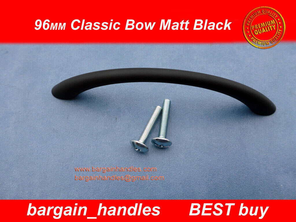 Classic Bows matte black Kitchen Door pull top quality 1 x 96mm pulls cabinet
