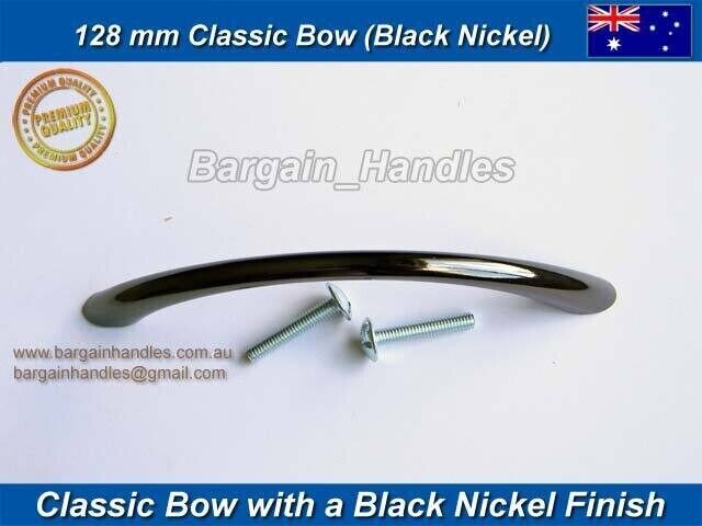 Black Nickel Cabinet Bathroom Cupboard Wardrobe15 x 128 Bow Handle