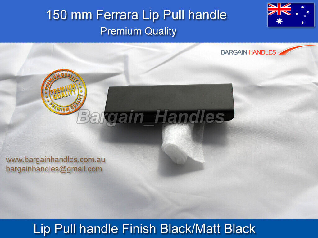 Kitchen lip pulls handles cupboard door cabinet drawer Contemporary Matt Black