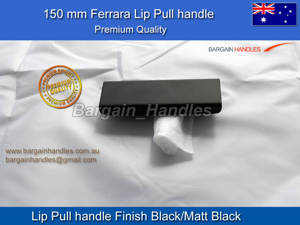 Kitchen lip pulls handles cupboard door cabinet drawer Contemporary Matt Black