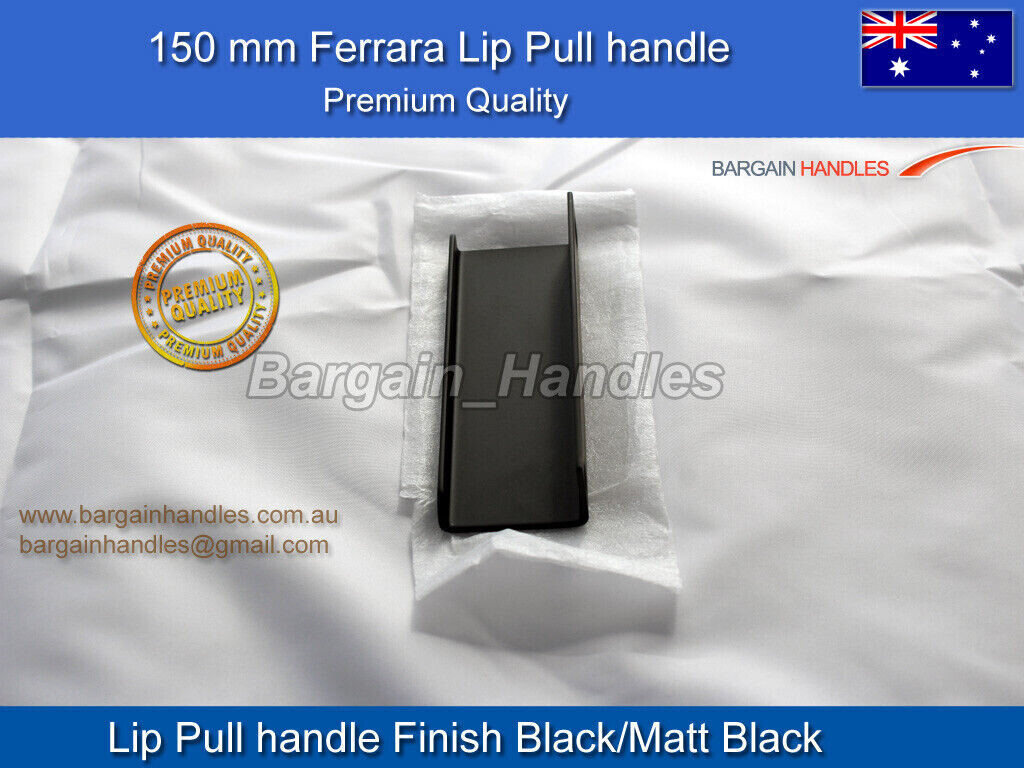 Kitchen lip pulls handles cupboard door cabinet drawer Contemporary Matt Black