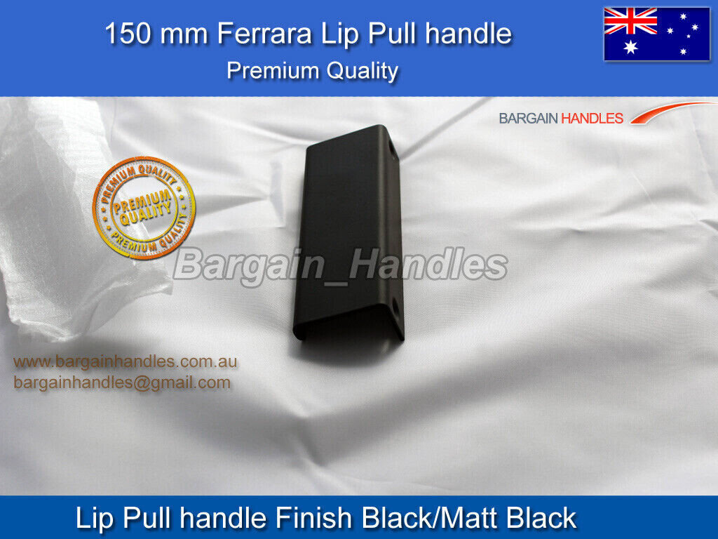 Kitchen lip pulls handles cupboard door cabinet drawer Contemporary Matt Black