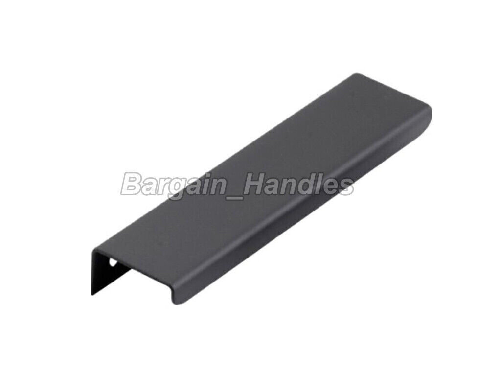 Kitchen lip pulls handles cupboard door cabinet drawer Contemporary Matt Black